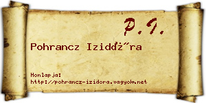Pohrancz Izidóra névjegykártya